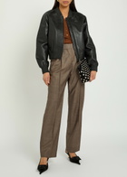 Joseph Quinn Leather Bomber Jacket Black