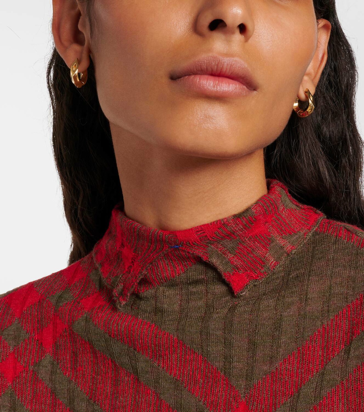 Burberry Hollow Small gold-plated sterling silver hoop earrings