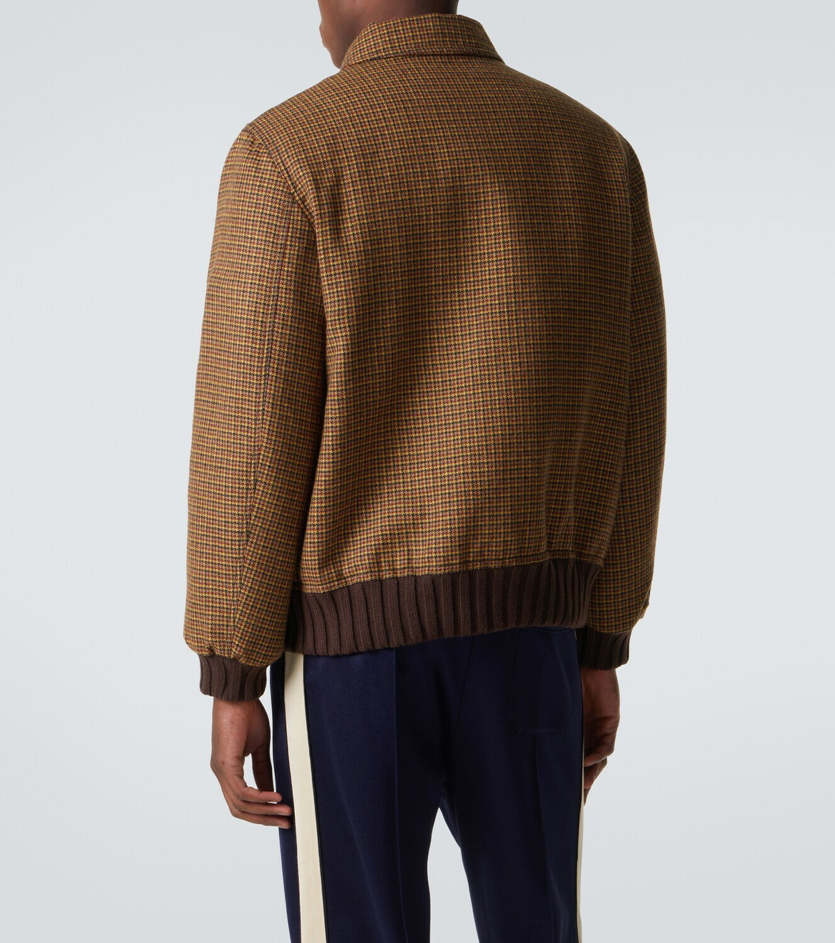 Valentino Houndstooth virgin wool bomber jacket
