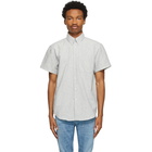 Naked and Famous Denim Blue Stripe Easy Short Sleeve Shirt