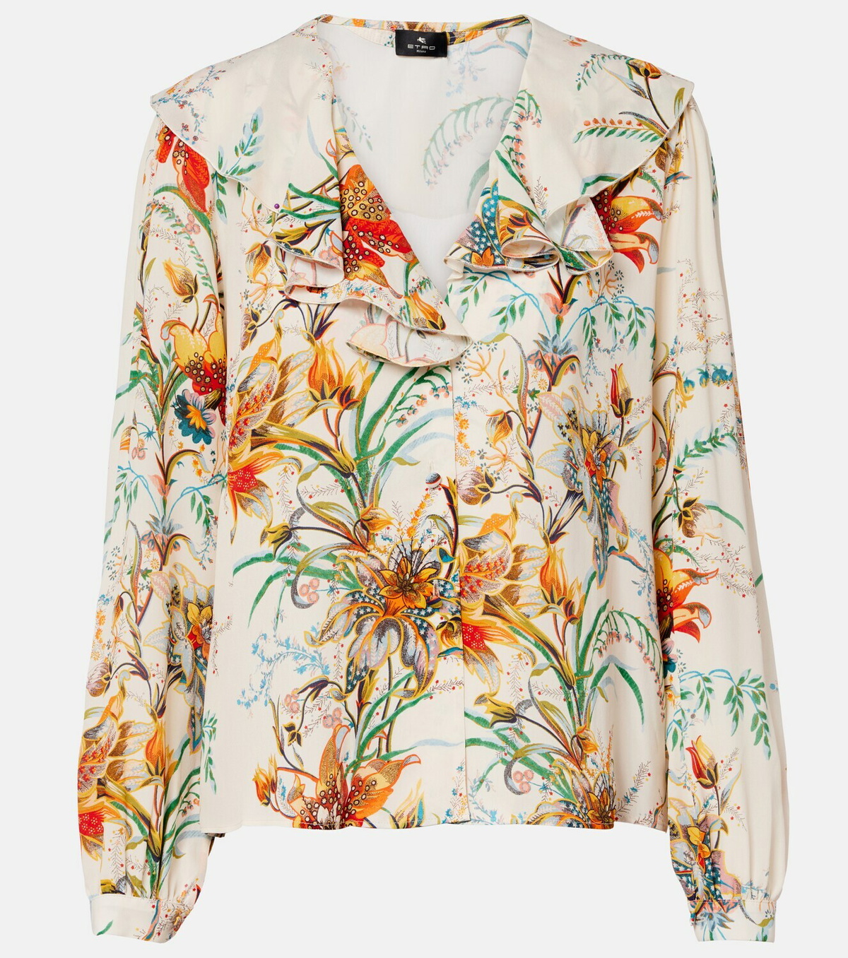 Etro Floral ruffled shirt