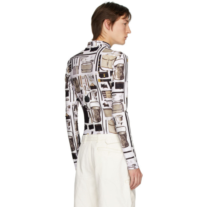 Linder White Printed Stephen Turtleneck