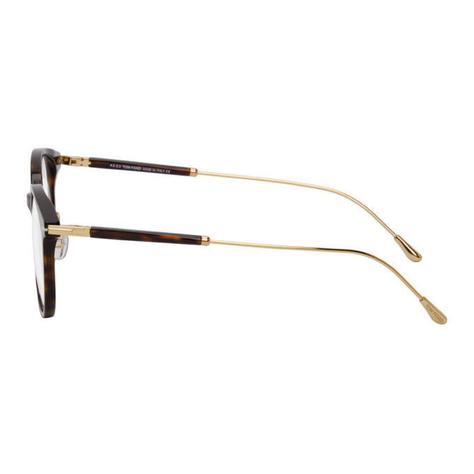 Tom Ford Tortoiseshell and Gold Round Glasses TOM FORD