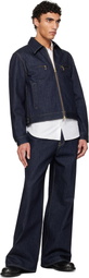 FUMITO GANRYU Navy Work Riders Denim Jacket