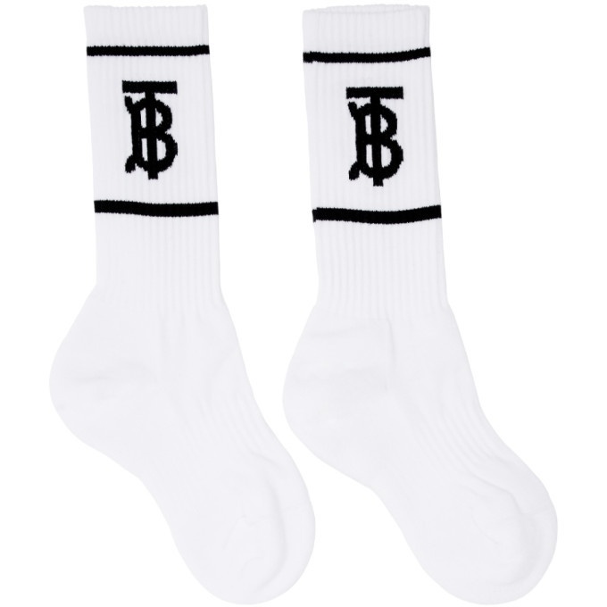 Photo: Burberry White Monogram Socks