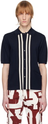 Dries Van Noten Navy Striped Cardigan