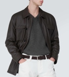 Brioni Braided suede belt