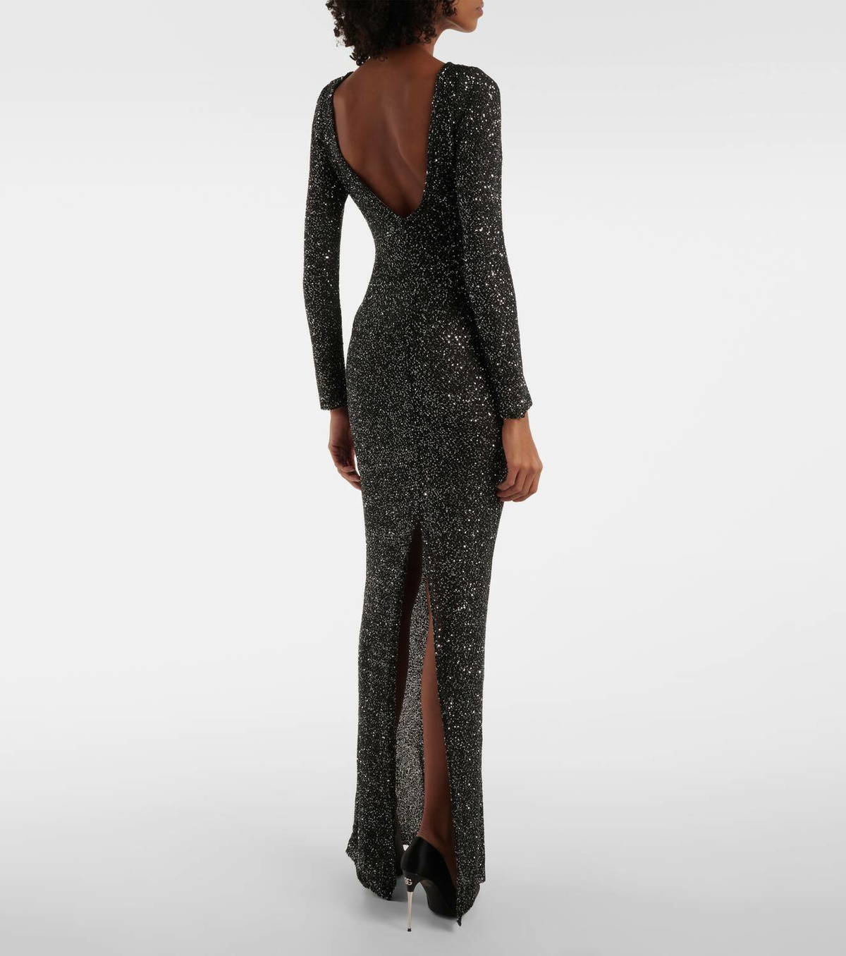 alessandra rich sequin dress Alessandra Rich - Sequin-embroidered Silk Evening Dress - 40
