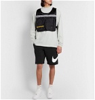 Nike - Sportswear Club Logo-Print Fleece-Back Jersey Drawstring Shorts - Black