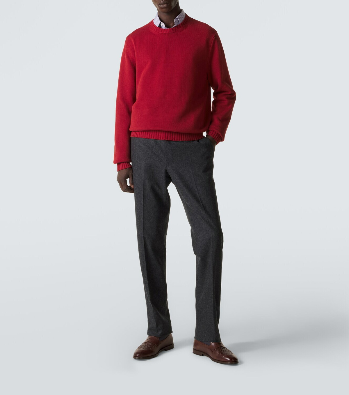 Thom Sweeney Wool flannel slim pants