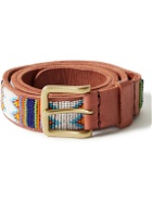 Sid Mashburn - 3cm Beaded Leather Belt - Brown