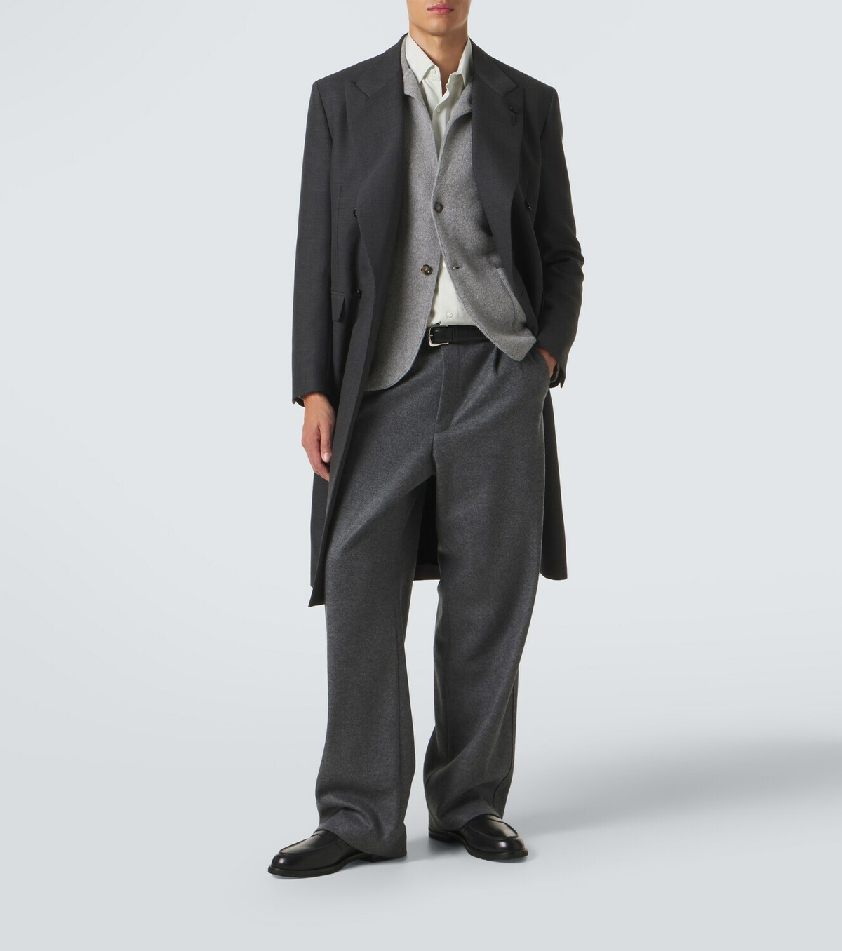 Lardini Double-breasted wool-blend coat