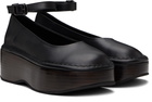 AMOMENTO Black Platform Flats