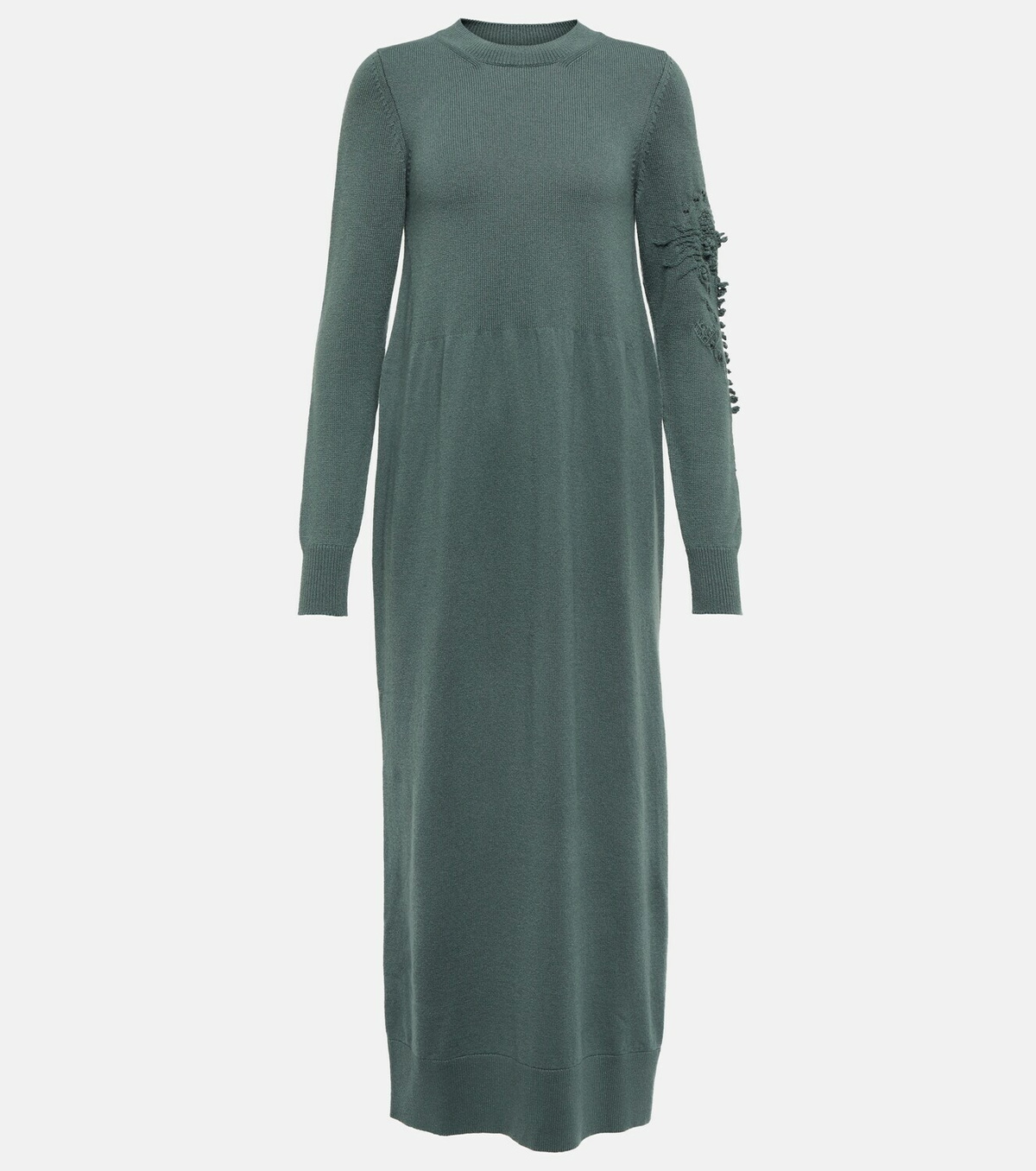 Barrie Embroidered cashmere knit midi dress