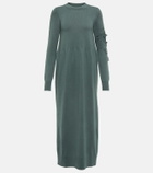 Barrie Embroidered cashmere knit midi dress