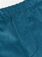 Marni - Straight-Leg Striped Cotton-Corduroy Trousers - Blue