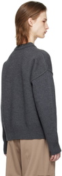 AMI Paris Gray Ami de Cœur Sweater