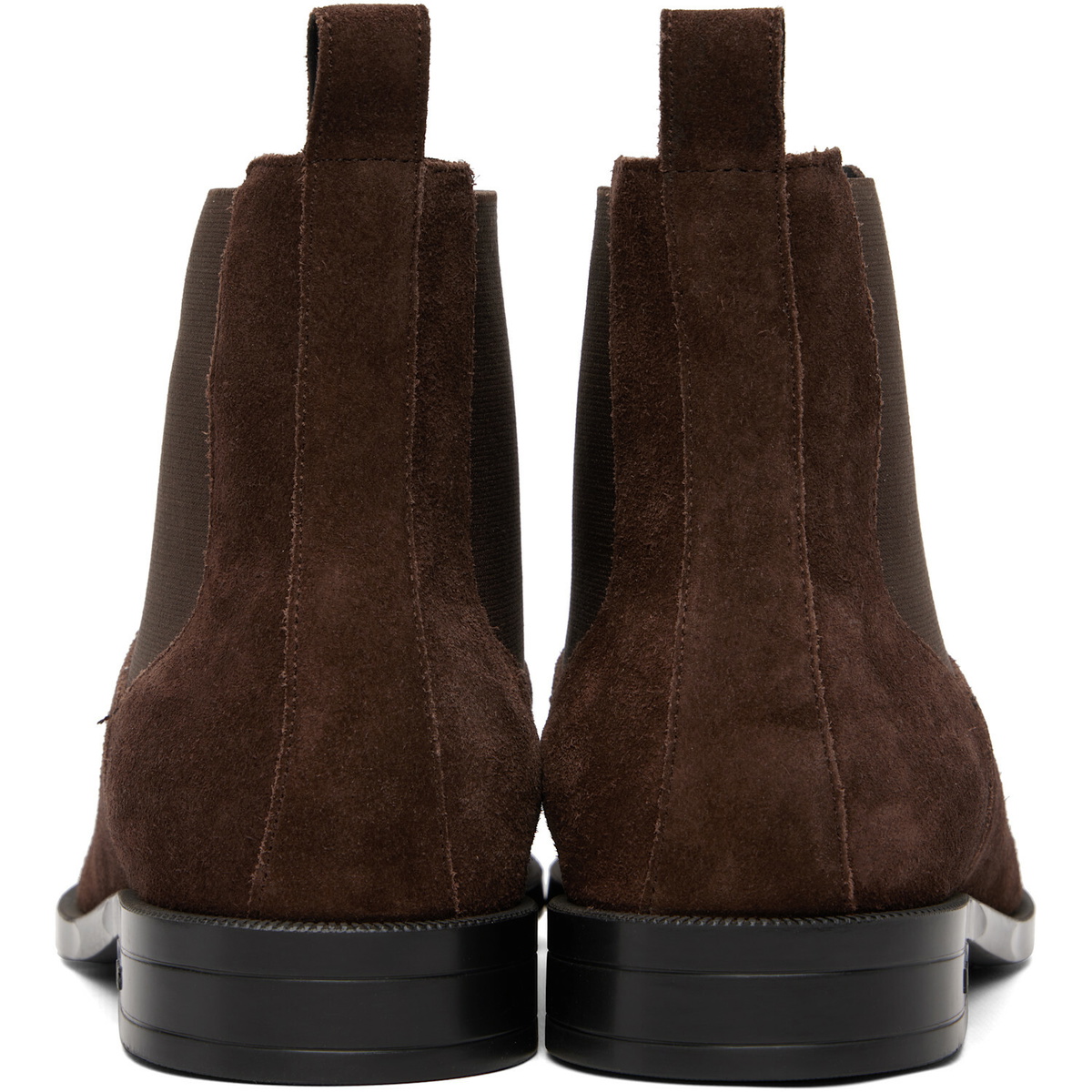 BOSS Brown Suede Elasticated Panels Chelsea Boots