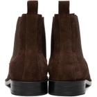 BOSS Brown Suede Elasticated Panels Chelsea Boots