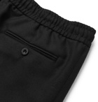 Mr P. - Black Slim-Fit Wool-Twill Drawstring Trousers - Men - Black