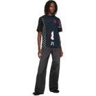 Marine Serre Black Regenerated Graphic Jersey Crewneck T-shirt