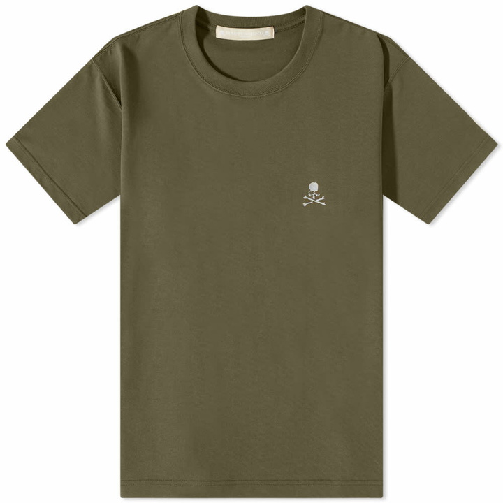 Photo: MASTERMIND WORLD Men's Reflective Skull T-Shirt in Olive