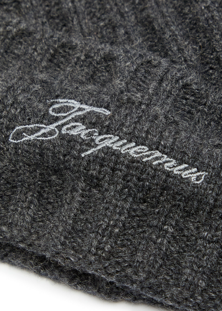 Jacquemus Le Bonnet Tourni Cashmere and Wool-blend Beanie - Dark Grey - One Size