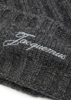Jacquemus Le Bonnet Tourni Cashmere and Wool-blend Beanie - Dark Grey - One Size