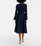 Oscar de la Renta Belted wool-blend midi dress