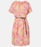 Prada Floral silk-blend cloqué midi dress