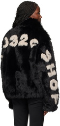 032c Black Anti-Gauguin Faux-Fur Jacket