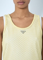 Prada Logo Plaque Open- Knit Tank Top