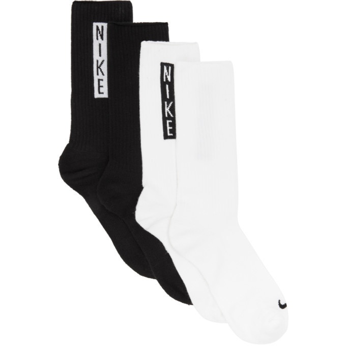 Photo: Nike Two-Pack Black and White Crew Socks