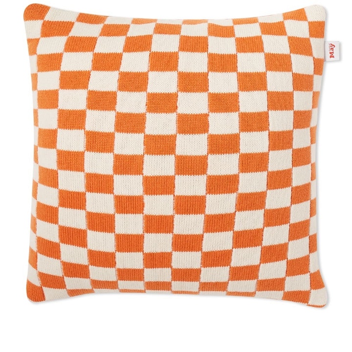 Photo: Goods of May Sidney Checkerboard Cushion in Orange