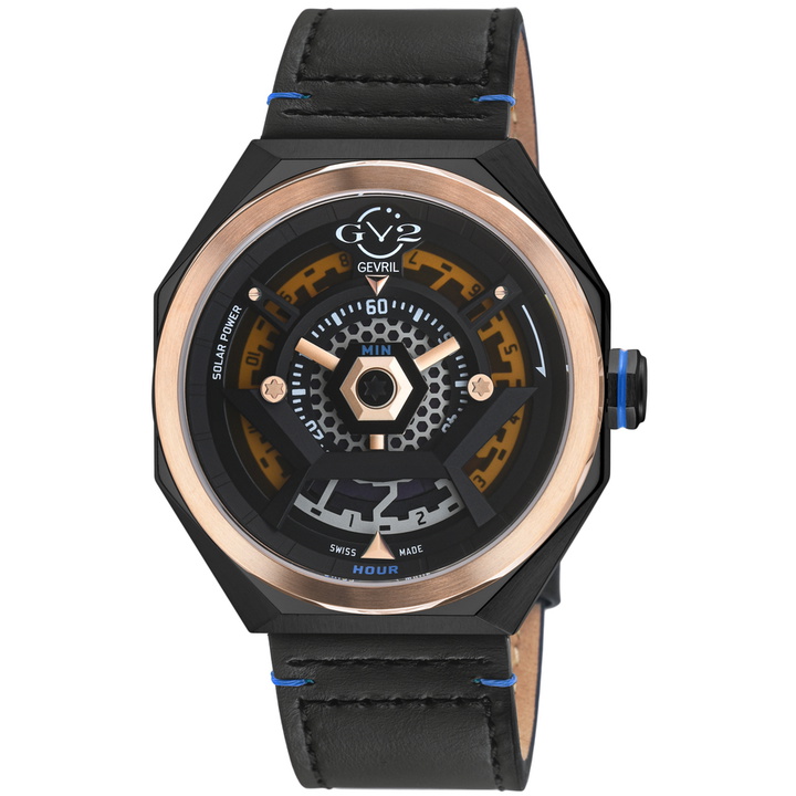 Photo: GV2 by Gevril Stella Solare Orange Dial Mens Watch 43802