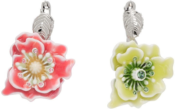 Photo: Acne Studios Silver & Multicolor Flower Earrings