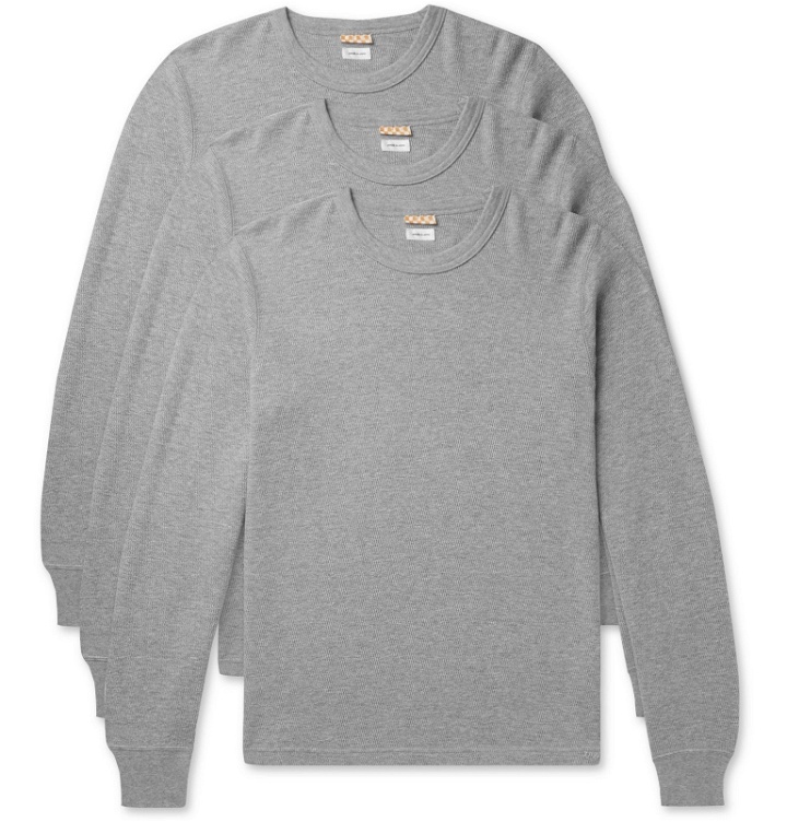 Photo: visvim - Three-Pack Cotton-Jersey Thermal T-Shirts - Gray