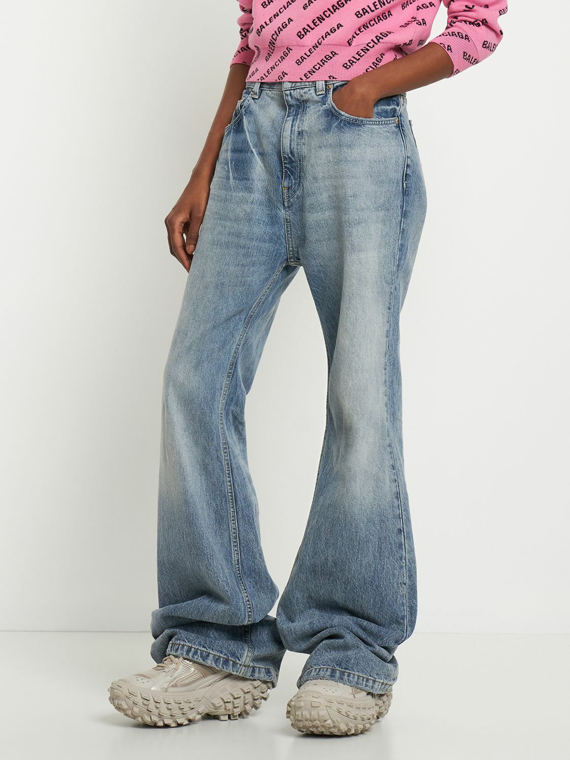 BALENCIAGA - 60mm Bouncer Faux Leather Sneakers Balenciaga