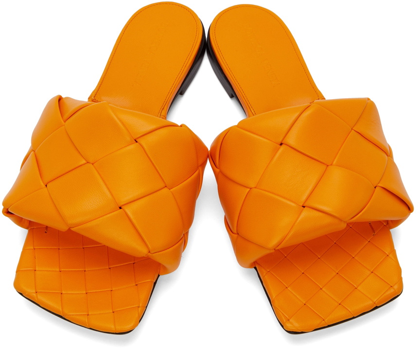 サンダル・ミュール Bottega Veneta Lido Flat Sandal Orange $1350 Bottega Veneta Women's Orange Lido Flat Sandals Shoes