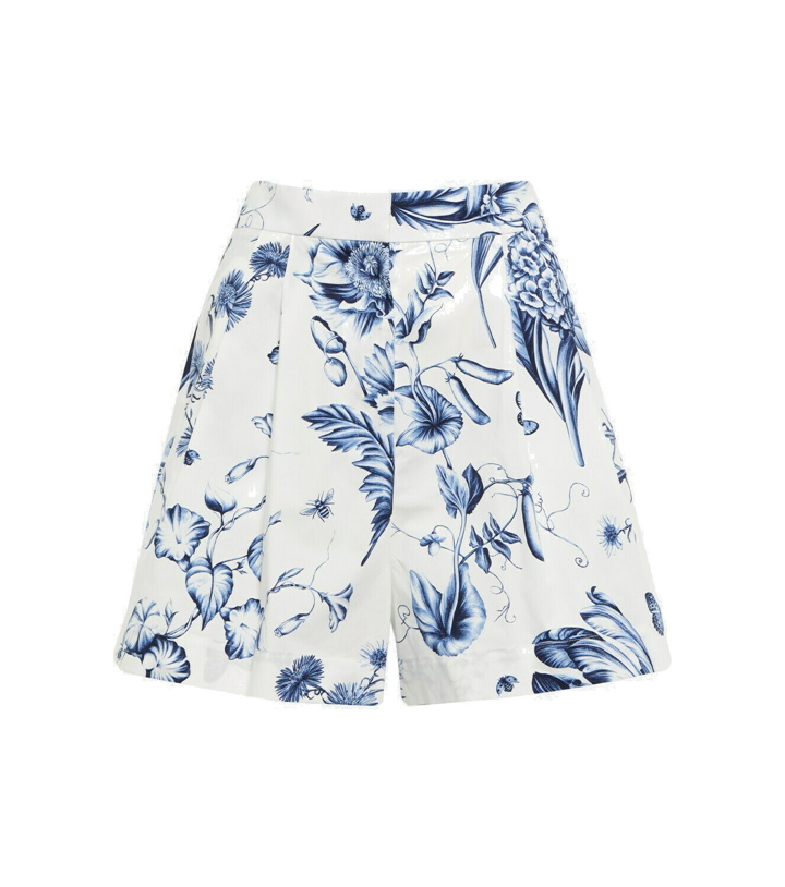Photo: Oscar de la Renta Floral cotton poplin shorts