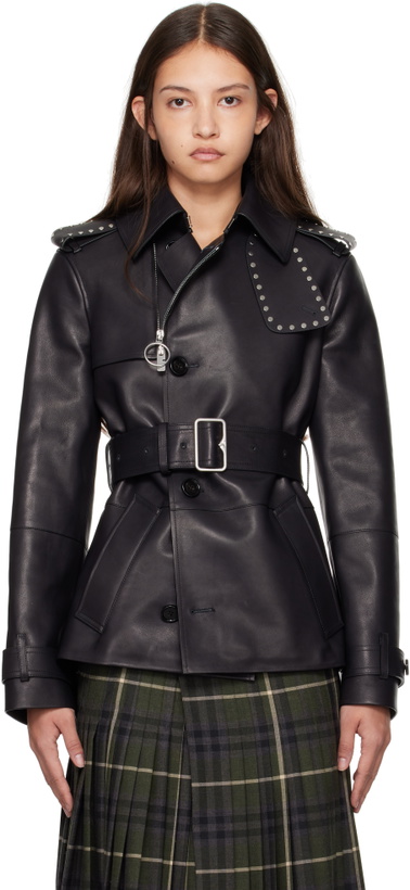 Photo: Burberry Black Trench Leather Jacket