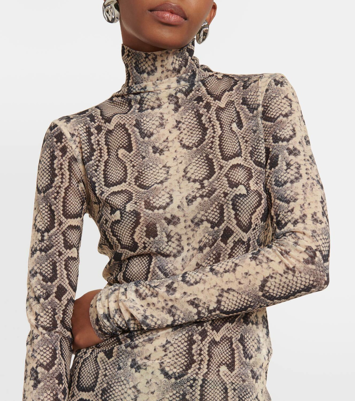 Sportmax Proteo snake-effect tulle top