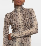 Sportmax Proteo snake-effect tulle top
