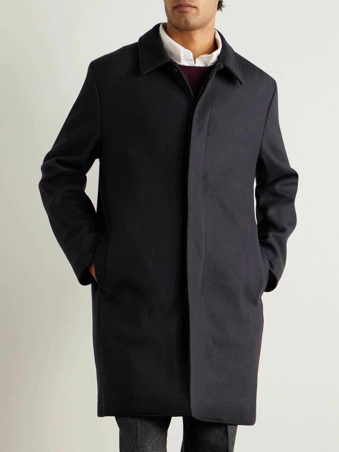 Sunspel - Boiled Wool-Blend Coat - Blue