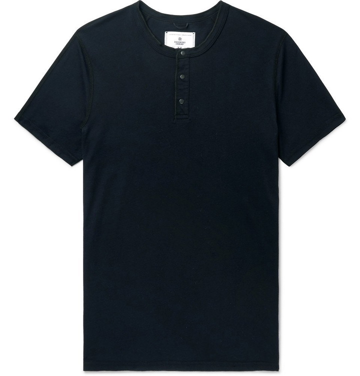 Photo: Reigning Champ - Slim-Fit Cotton-Jersey Henley T-Shirt - Black