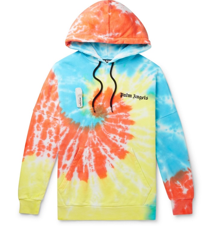 Photo: Palm Angels - Oversized Tie-Dyed Loopback Cotton-Jersey Hoodie - Yellow