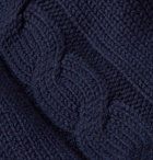 Boglioli - Shawl-Collar Cable-Knit Virgin Wool Cardigan - Blue