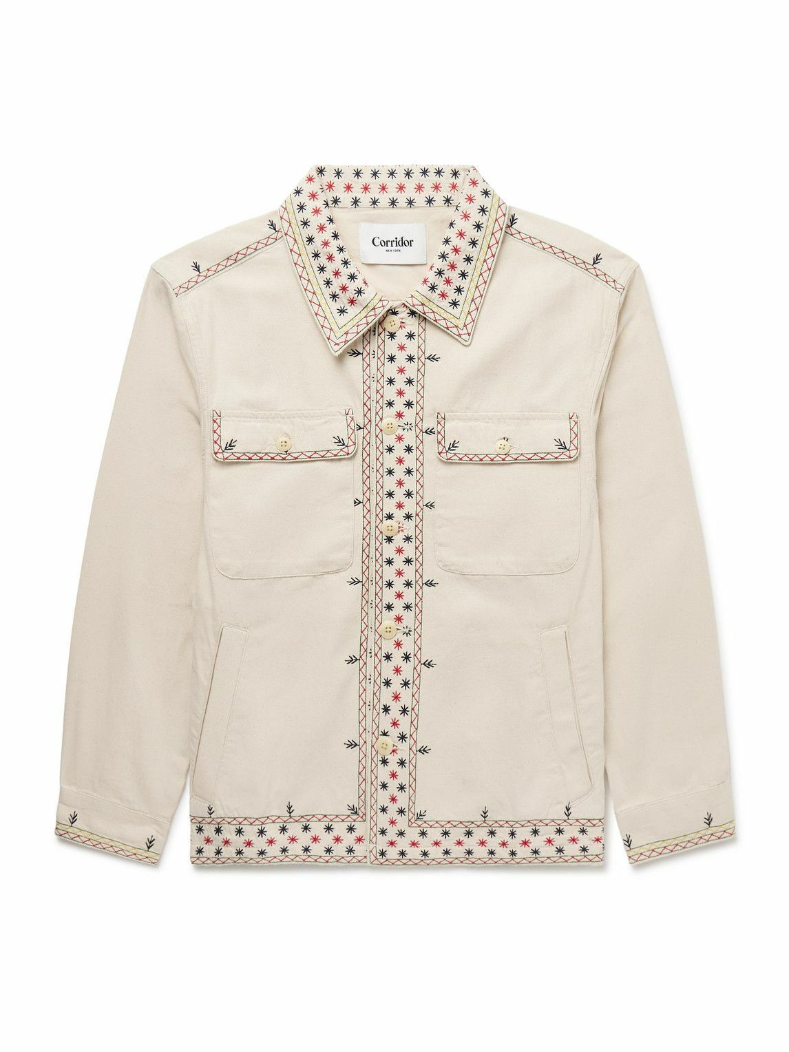 Corridor - Starlight Embroidered Cotton-Canvas Jacket - Neutrals
