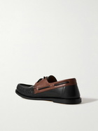 LOEWE - Campo Colour-Block Leather Boat Shoes - Brown