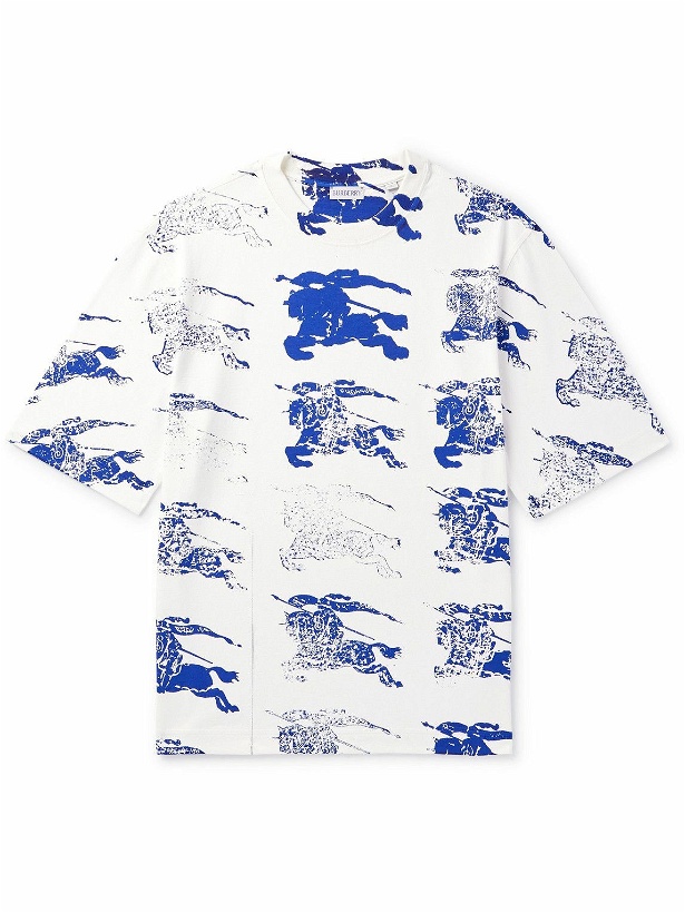 Photo: Burberry - Logo-Print Cotton-Blend T-Shirt - White